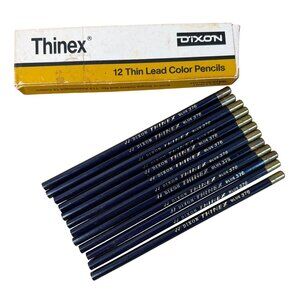 Dixon Thinex Blue 376 Thin Lead Color Pencils 12 PMA Approved Non-Toxic Vintage